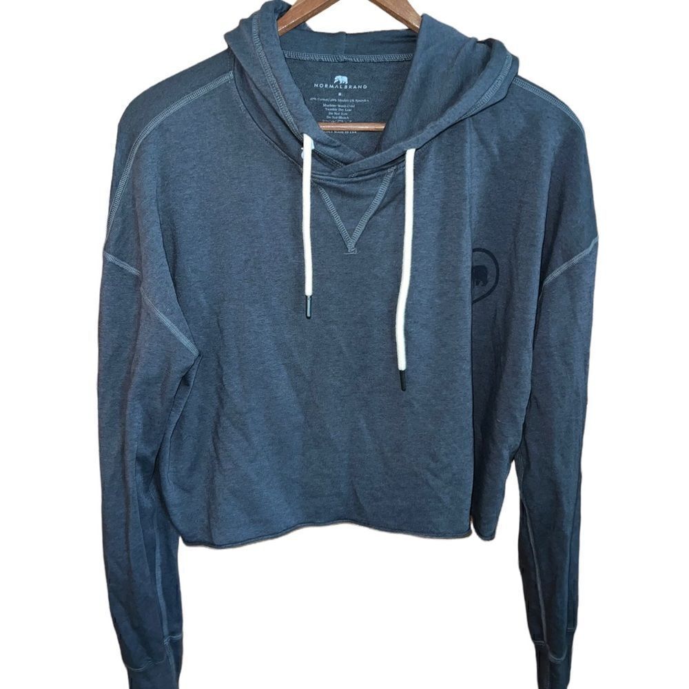 Normal Brand charcoal‎ grey cropped hoodie size medium